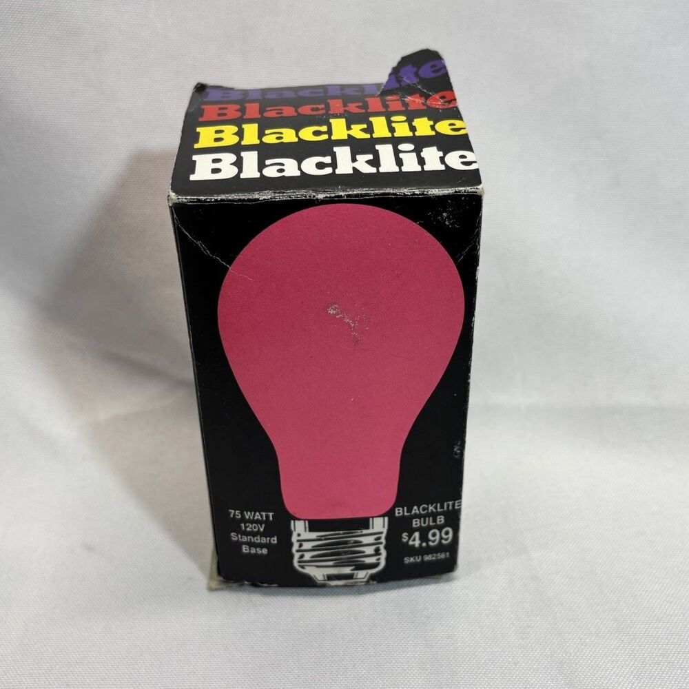 Vintage 90s Spencers Gifts Black Light Bulb Party Decor Retro Room Glow TESTED